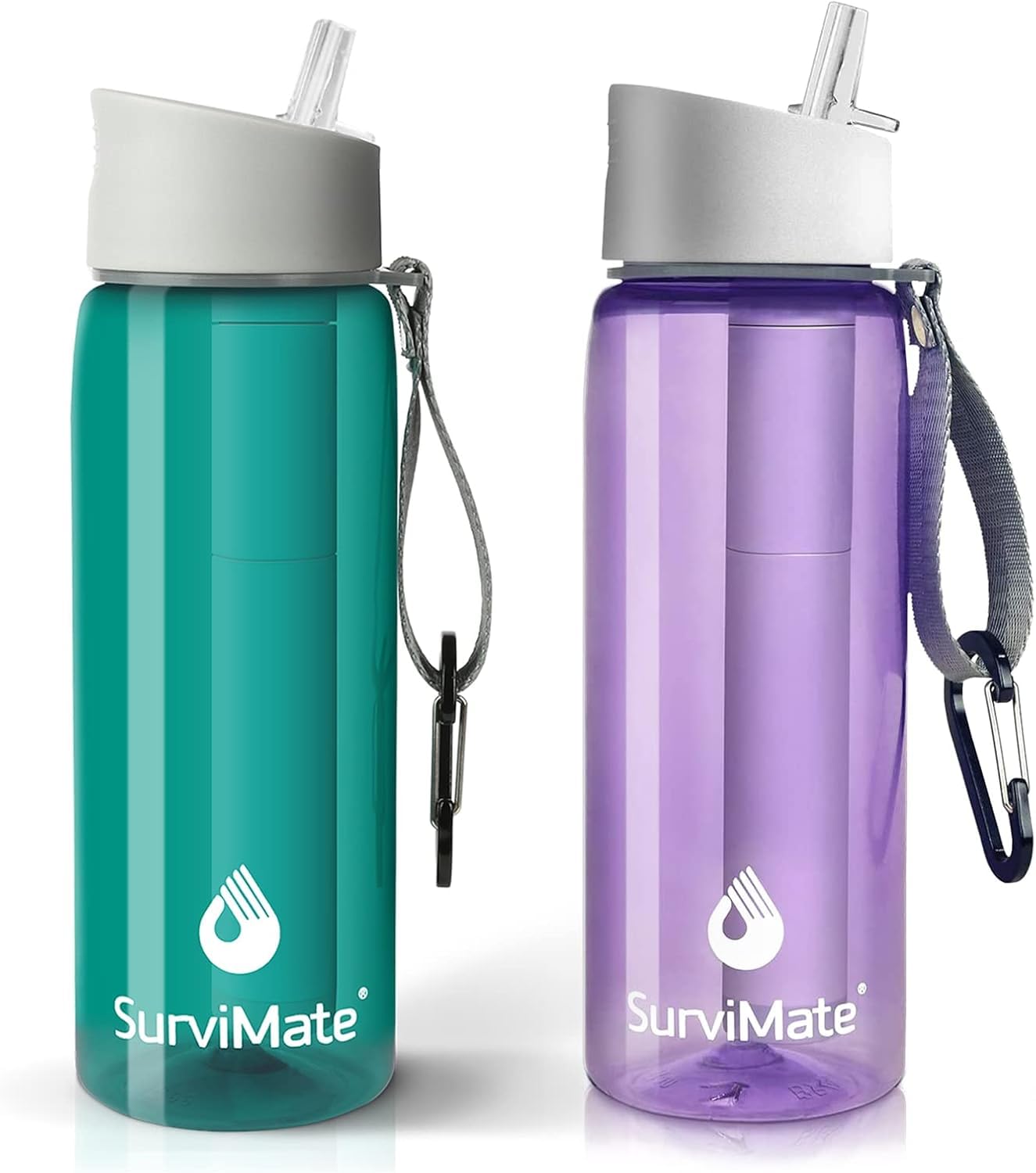 Photo 1 of SurviMate Purified Water Bottle for Camping, Hiking, Backpacking and Travel, BPA Free with 5-Stage Intergrated Filter Straw