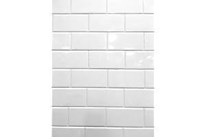 SQUAREFEET DEPOT 3x6 White Glossy Ceramic Subway Tile Wall Backsplash Made in USA