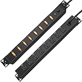 HHSOET 8 Outlet PDU Power Strip, 1U Rack Mount