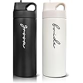 GroomBrideGifts Bride and Groom Insulated Tumblers | The Perfect Engagement Gift for Couples | Personalized Wedding Water Bottles for Him and Her