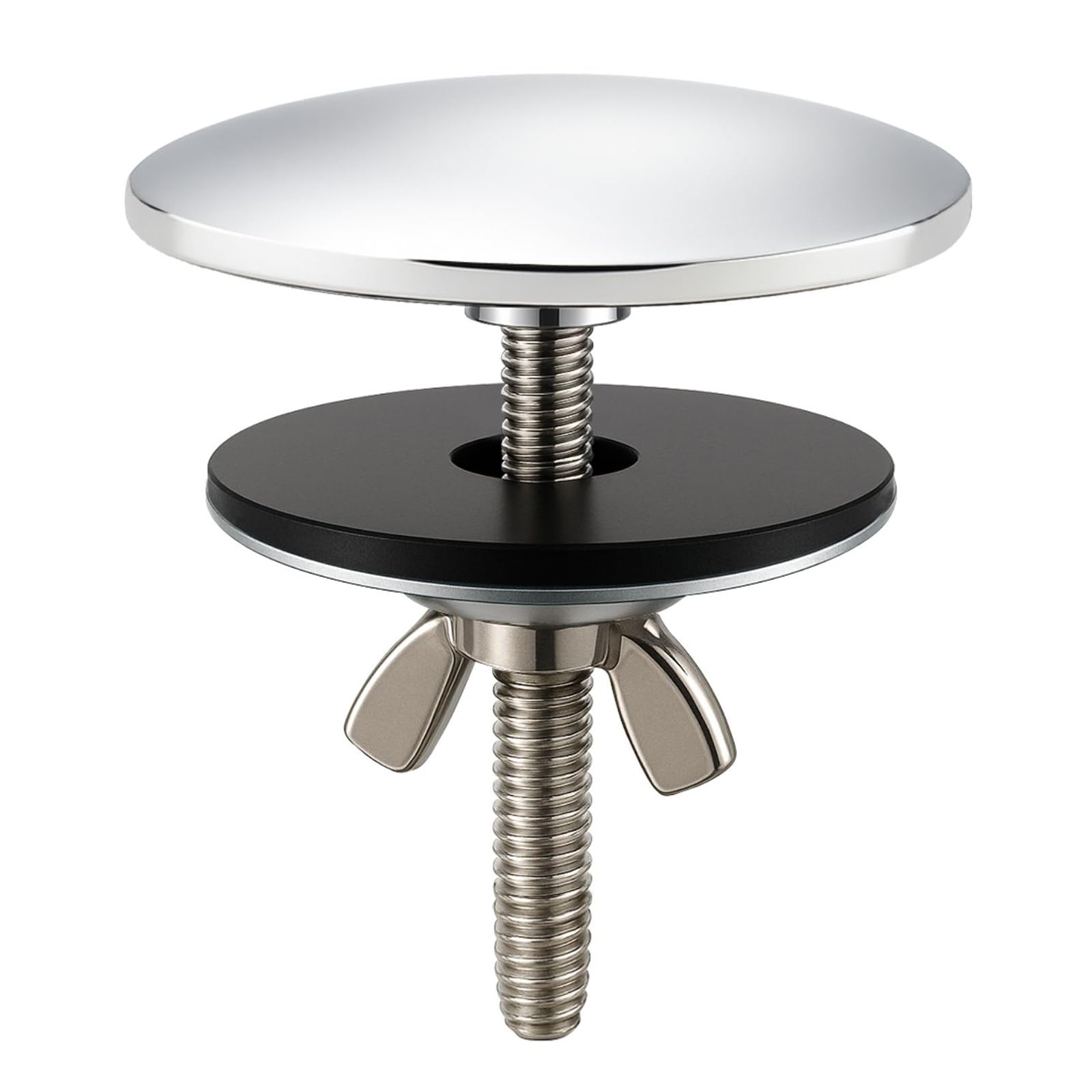 XNTONG - Sink Hole Cover, Sink Overflow Cap, Solid Brass Kitchen Sink Cover, Sink Blanking Cap, for Sink and Bath Overflow Cover, Sink Cover (Silver)