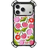 CASETiFY Bounce iPhone 17 Pro Case [Shockproof/Compatible with Magsafe / 21.3 ft. 7X Military Grade Drop Protection] - Checkered Cherries - Clear Black