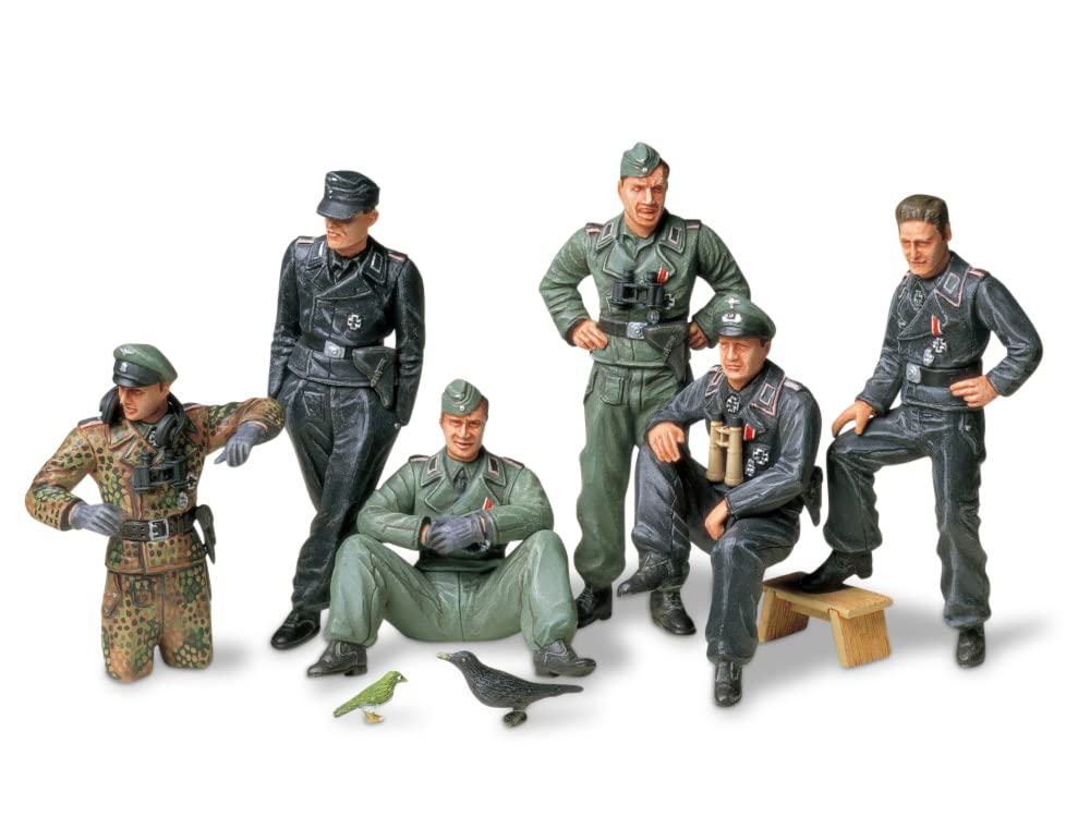 TAMIYA 300035201 WWII Figure Set, German Tank Crew in Piece, 6, 1:35