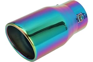 VekAuto 1 Pc Slant Cut Exhaust Tip 1.6" - 3.0" Inlet 3.9" Outlet 7.3" Length Tailpipe Universal Car Bolt on Stainless Steel A