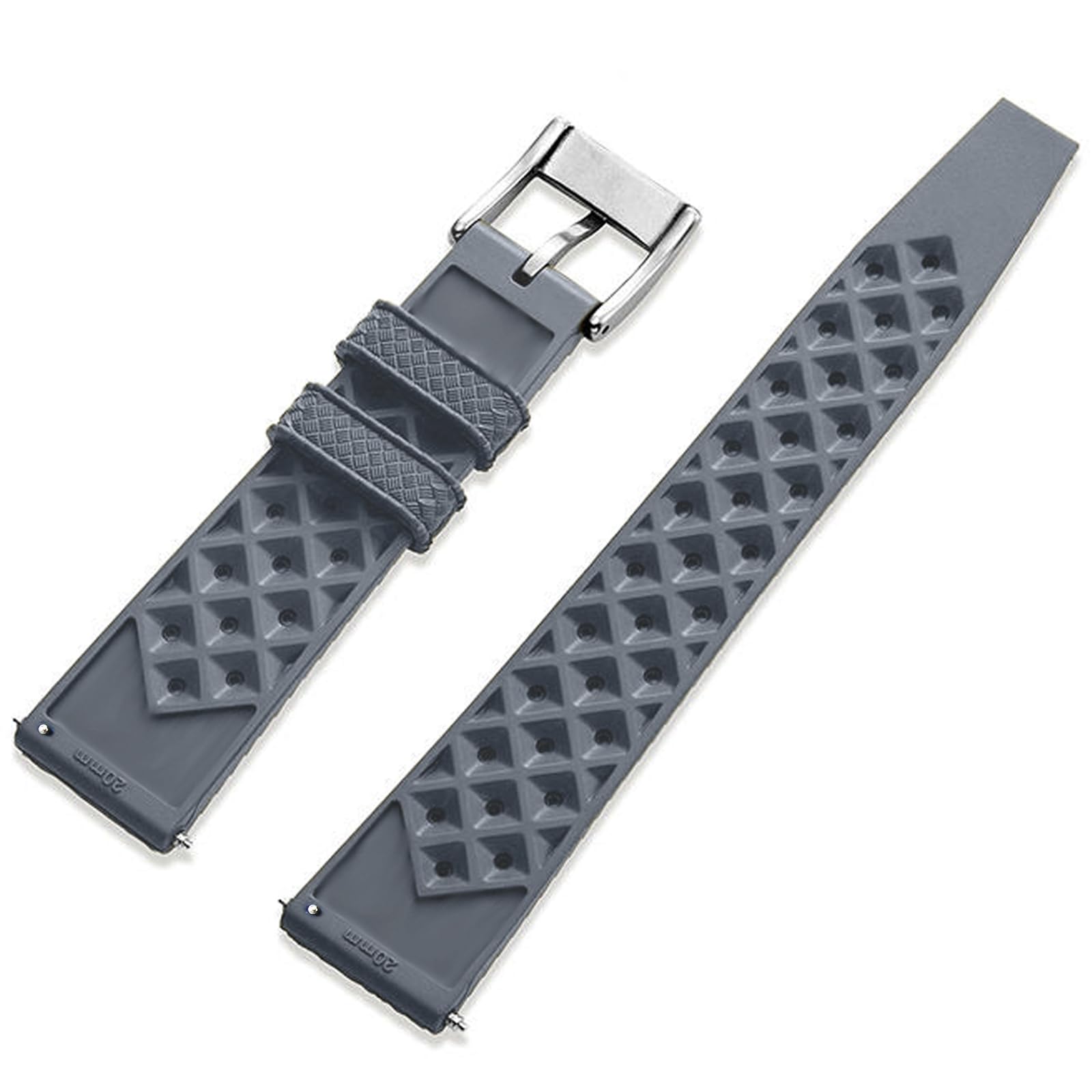 Niziruoup FKM Rubber Watch Strap Quick Release Tropical Style Fluororubber 18mm 19mm 20mm 21mm 22mm Soft Breathable Durable FKM Rubber Watch Band Universal Replacement Band Strap for Men Women