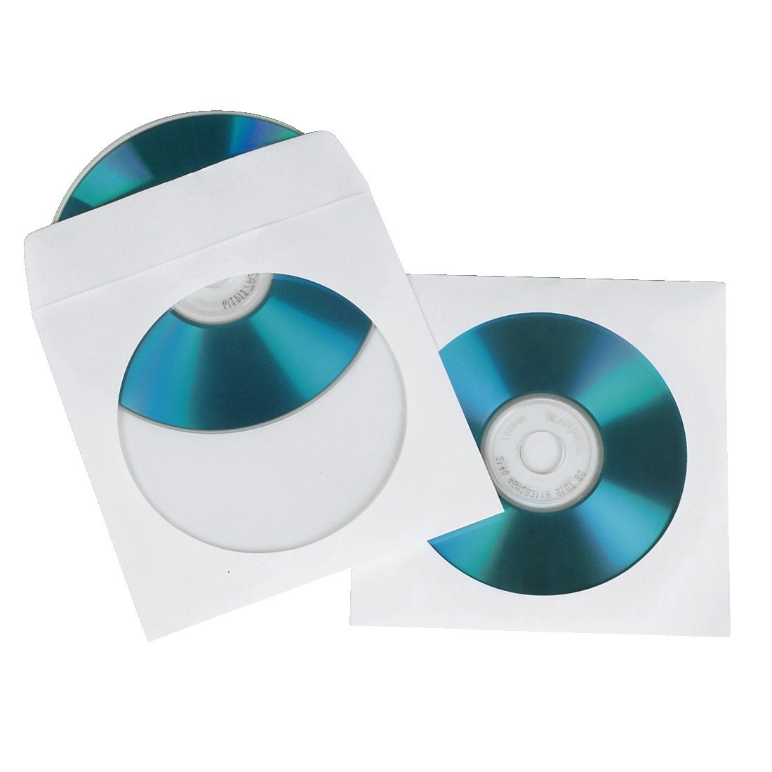 Hama CD/DVD Pack of 50 Paper Protective Storage Sleeves | White