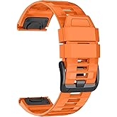 U-LIMVE Watch Band for Garmin Fenix 8 51mm/Fenix 7X/Fenix 7X Pro/Fenix 6X/Fenix 6X Pro/Fenix 5X/Fenix 3, 26mm Silicone QuickFit Band