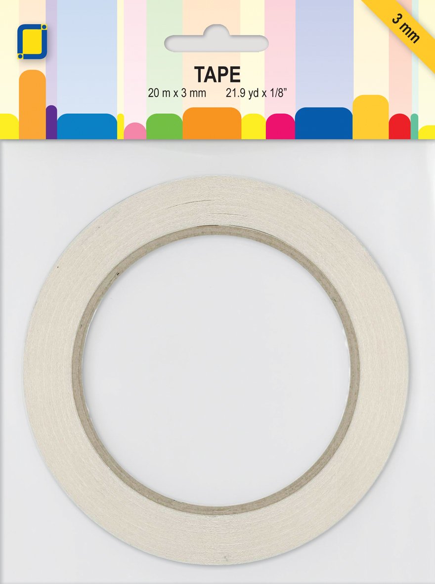 JEJE Double-Sided Adhesive Tape 3mm x 20m, Synthetic Material, 15.8 x 12.5 x 0.3 cm,Transparent