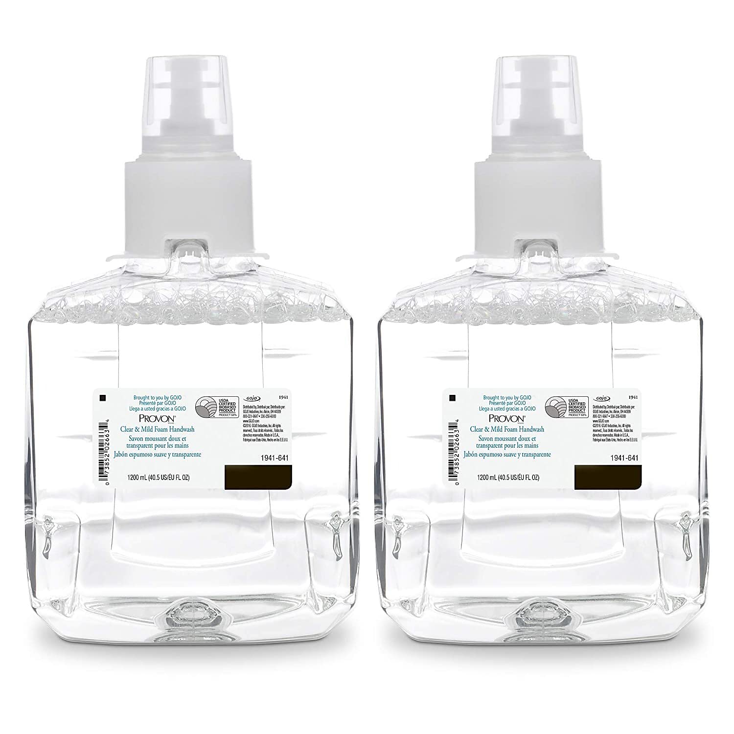 Photo 1 of GOJO 1941-02 PROVON Clear and Mild Foam Handwash, 1200 mL (Pack of 2)
