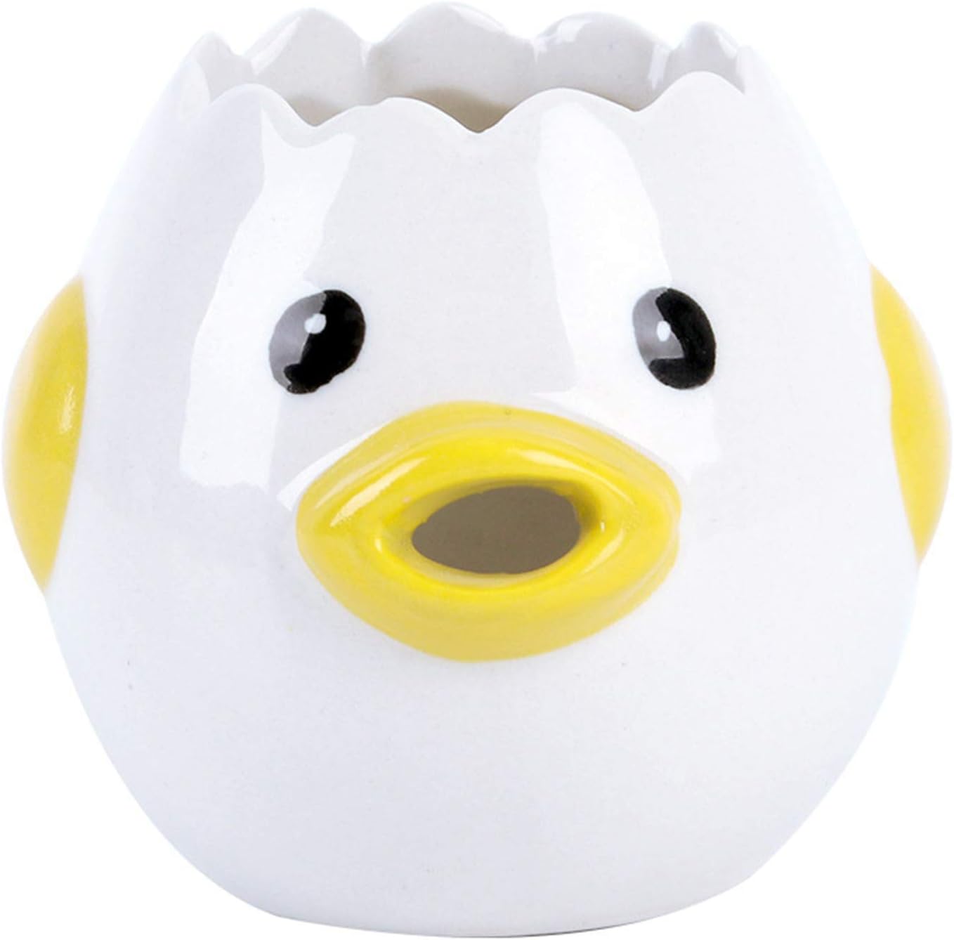 Egg Yolk White Separator, Creative Cartoon Ceramic Egg Separator, Food Grade Kitchen Gadgets Baking Tool for Kitchen Gadget Cooking Baker Tool, Egg Strainer, Mayonnaise etc (Yellow)