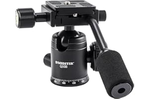 Panoramic Ball Head with Handle All Metal CNC Ball Head Camera Mount DMIDITIR Tripod Head with Arca Swiss Quick Release Plate for Tripod, Monopod, DSLR, Camcorder, DV, Telescope, Hunting (Black)