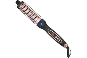 HYWESTGER Curling Iron Thermal Brush Dual Voltage Travel-Friendly with Digital Display Temperature Ceramic Tourmaline Ionic Quick Heating Suitable for Man and Women Short and Long Hair (1.25 inch)