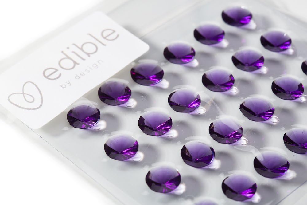 Edible By Design Purple Gel Diamonds, 24 Count
