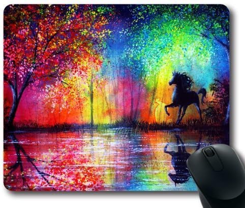 Colorful Trees and Horse Mouse Pad
