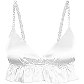 Satini Sissy Frilly Ruffled Fitted Silky Satin Lingerie Bralette