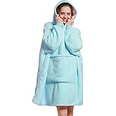 Aemilas Wearable Blanket Hoodie - Warm Sherpa Blanket Sweatshirt as Gifts for Adult Women Mom Men, One Size Fits All