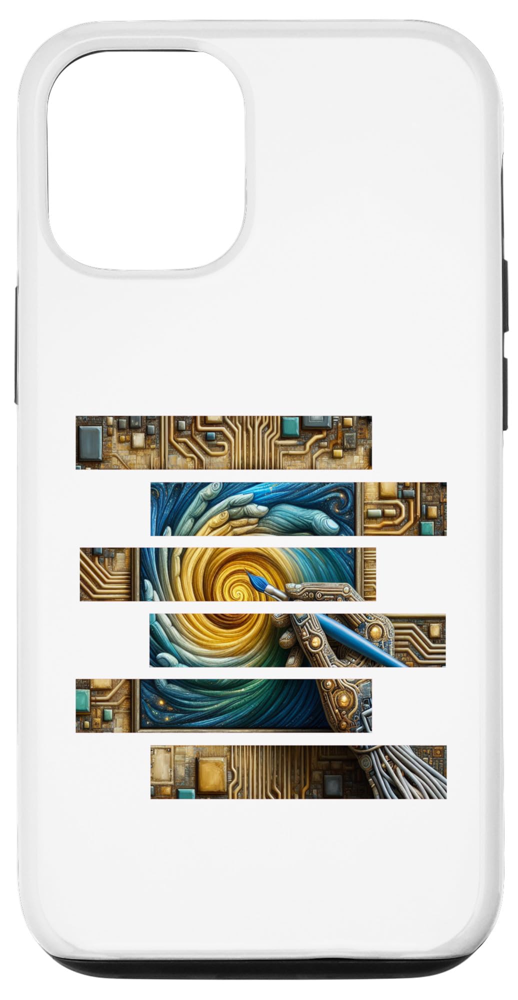 iPhone 15 AI Artistry: Robotic Hand Painting Processor Spiral Case