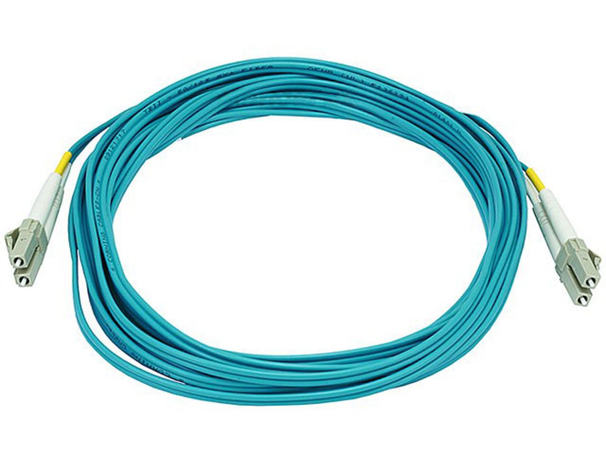 Monoprice 106388 5-Meters LC/LC Multi Mode Duplex 10GB Fiber Optic Cable - Aqua
