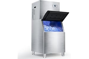 CINTVA Commercial Ice Maker Machine 650lbs/24h,Large Capacity 400lbs,Industrial Nugget Icemaker with Self Cleaning Function,210 Counts Ice Ready in 4-12 Min,Clear Ice Cube for Cafe,Restaurant,Home