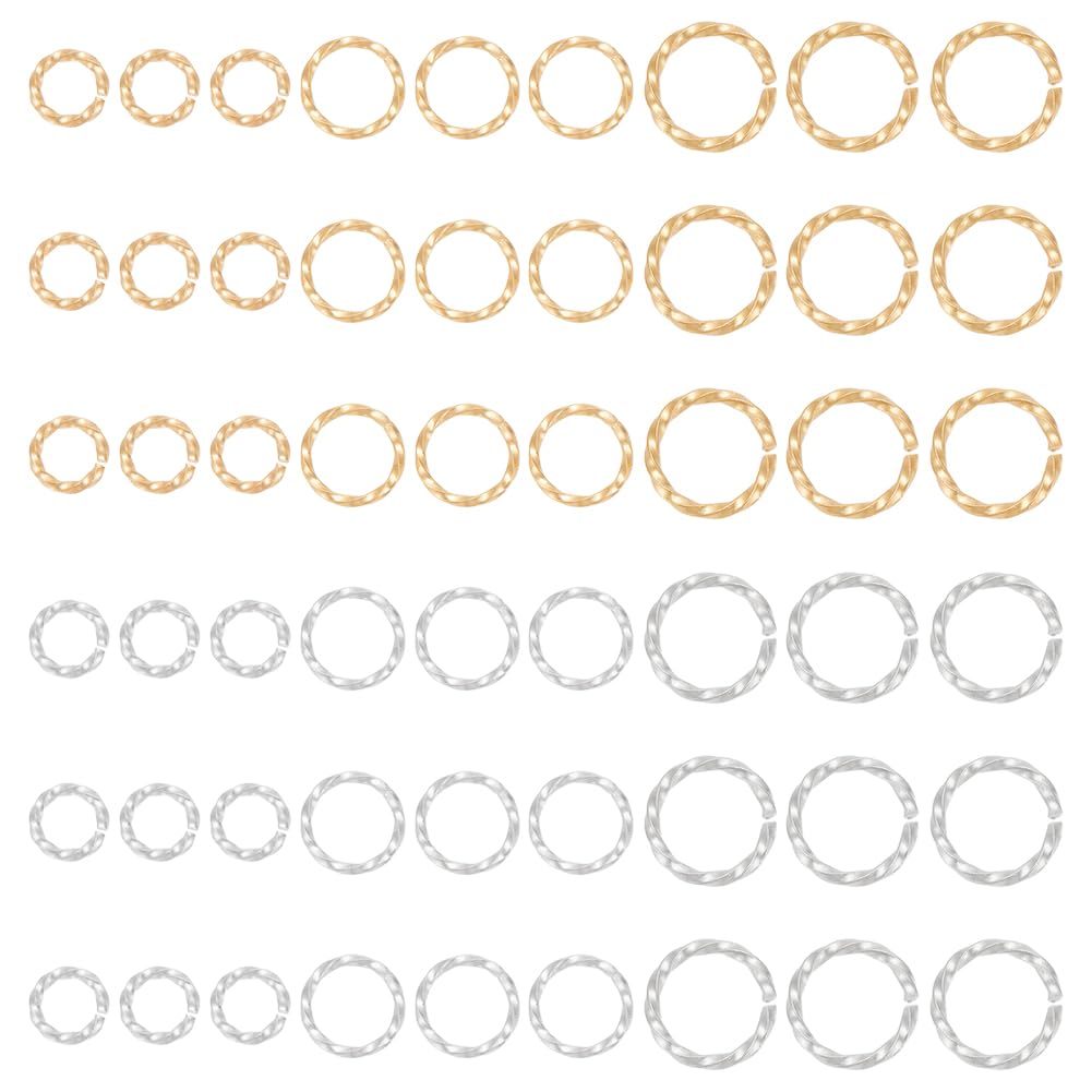 UNICRAFTALE 84pcs 6/8/10mm Open Jump Rings Golden and Stainless Steel Color Stainless Steel Jump Rings Connectors Rings for DIY Bracelet Necklaces Jewelry Making