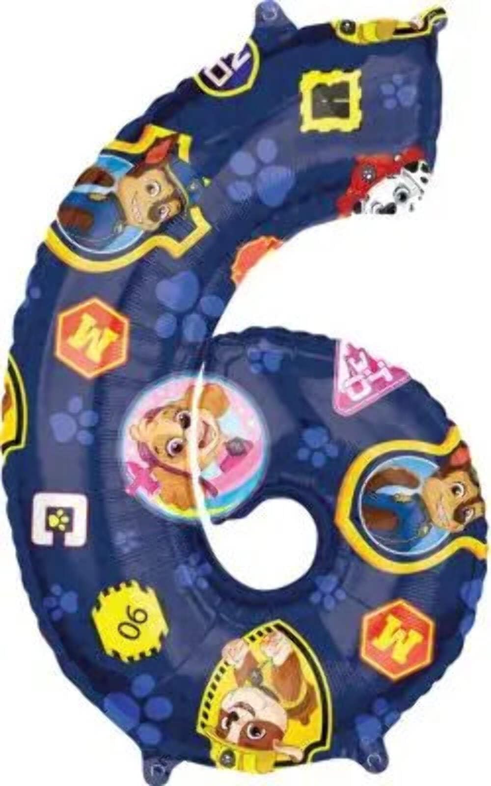 (PKT) Child Paw Patrol Number 6 Foil Balloon