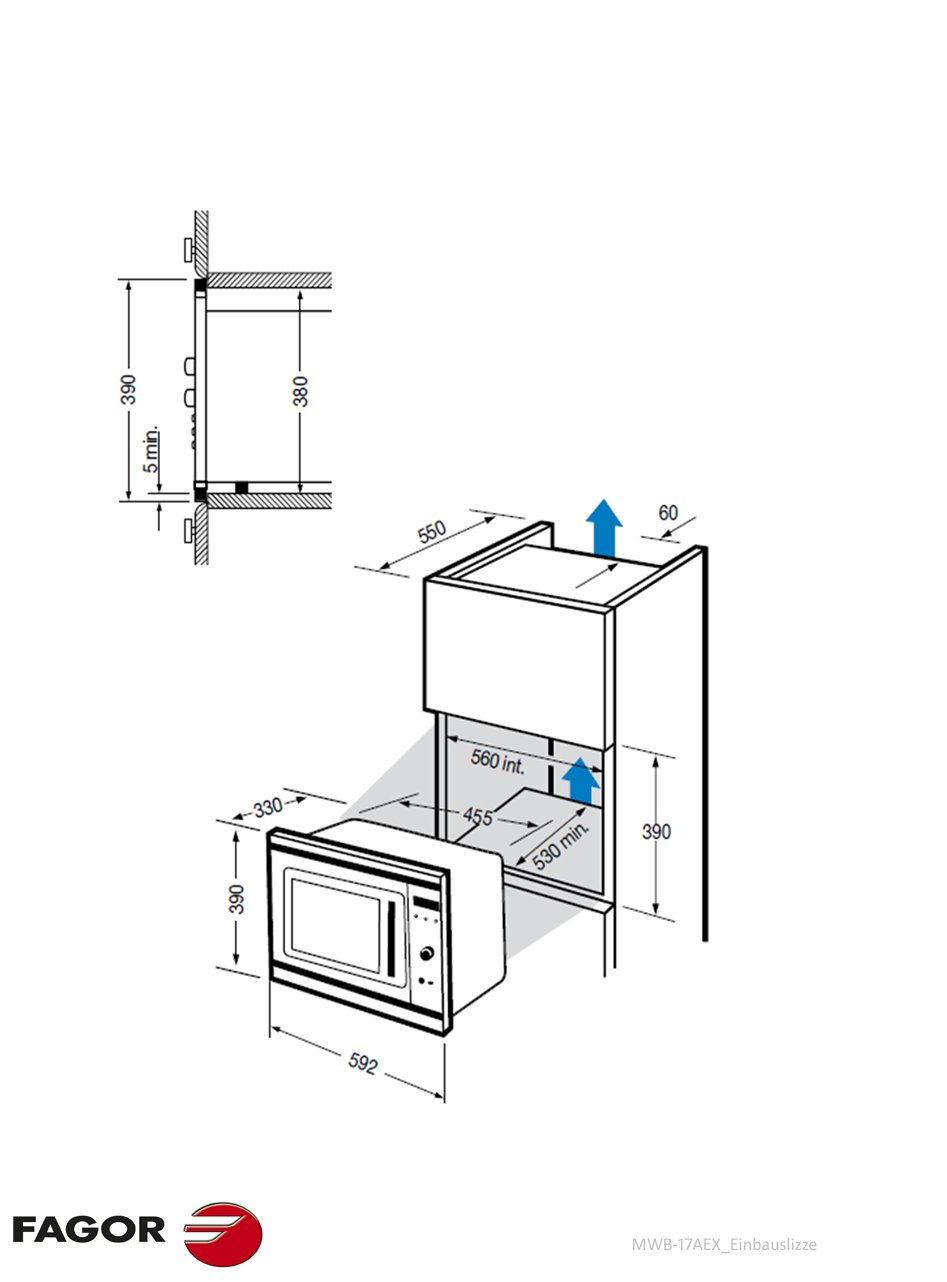 Fagor MWB-17AE X, 220-240 V, 50 Hz, Acero inoxidable, 592 x 390 x ...