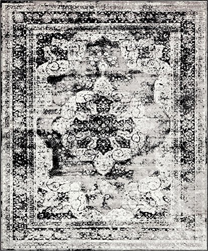Unique Loom Sofia Collection Black 8 x 10 Area Rug (8' x 10')