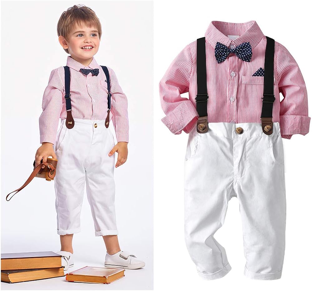 Gentilhomme Sangle Pantalons Tenues Costumes Nwada Vetement Garcon Ensemble Bebe Garcon Nœud Papillon Chemises Ensembles Vetements Iplanmovilidad Com