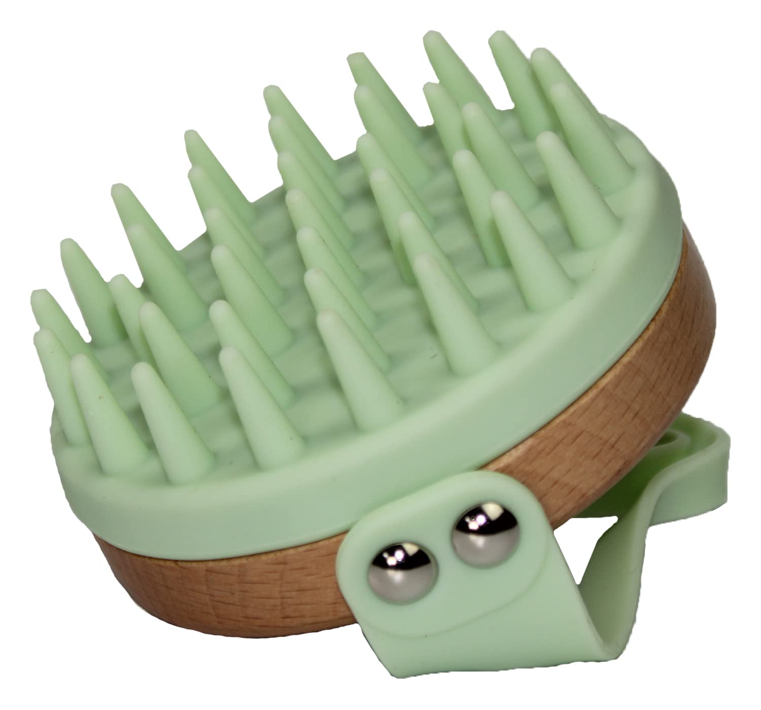 Bodylife Home Scalp Massager Shampoo Brush Soft Silicone Bristles For Hair & Scalp Care Green