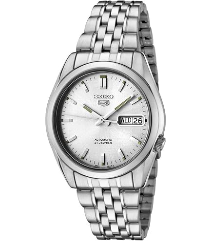Amazon.com: Seiko Men's SNXF05 Seiko 5 Automatic White Dial