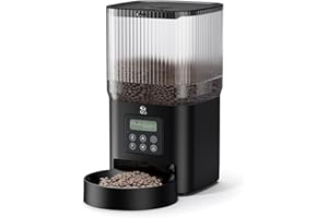 Olelica Automatic Cat Food Dispenser,Automatic Dog Feeder 5L Programmable Control 1-6 Meals Per Day,Automatic Pet Feeder for Cats and Dogs,10s Voice Recorder & Dual Power Supply