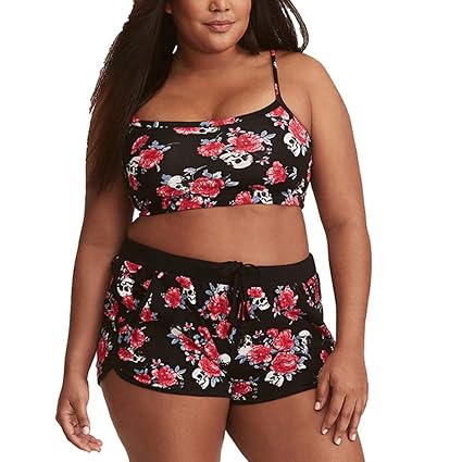 Yanhoo-Badekleidung Frauen Sexy GroßE Split Print Bikini Sommer, Strandkleidung Crossover Neckholder Triangel Oberteil Bandea