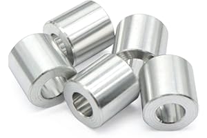 Wulankd 25pcs Aluminum Spacer 1/2" OD x 1/4" ID x 1/2" Length, Round Spacer, Unthreaded Standoff Bushing Plain Finish, Fits Screws Bolts 1/4"