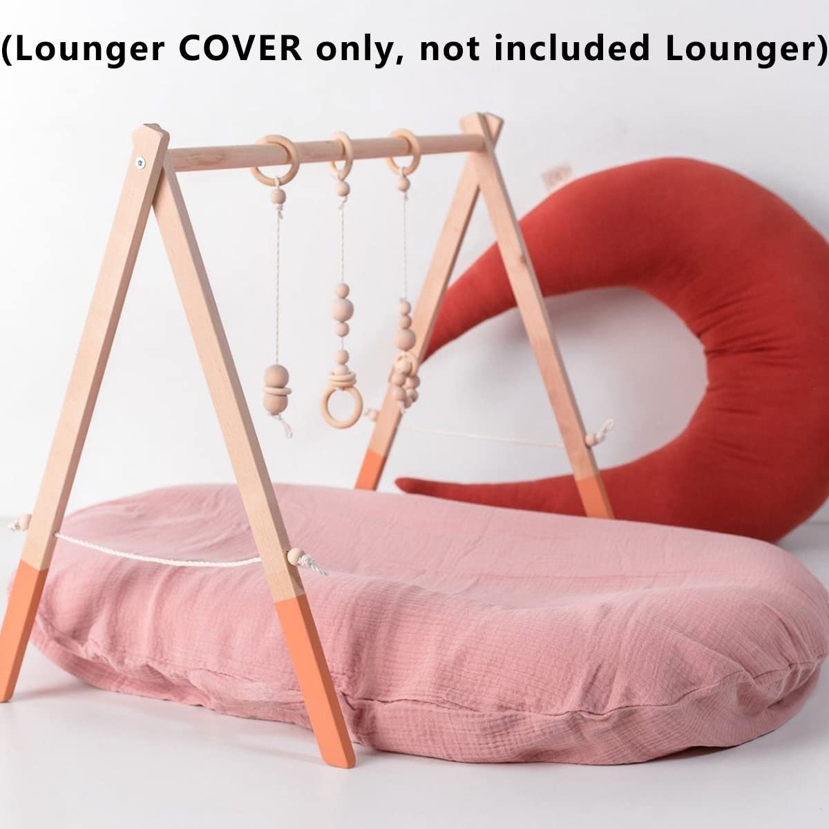 YCHWFF Muslin Baby Lounger Cover 2 Pack, Organic Cotton Removable Slipcover for Newborn,Baby Padded Lounger Infant Floor Seat Cover for Boys Girls