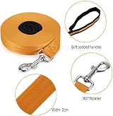 Vivifying 32ft Dog Training Lead Nylon Leash 10m Orange Padded Handle view 2