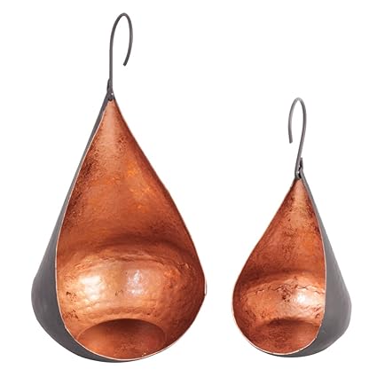 Dibor Set Of 2 Black And Copper Decorative Hanging Tealight Candle