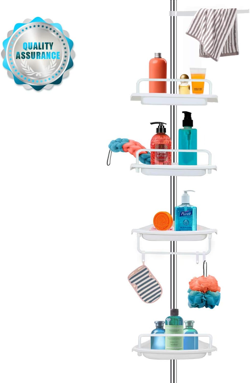 Best Shower Caddy Corner Rust Proof White Shelf Kitchen Bath