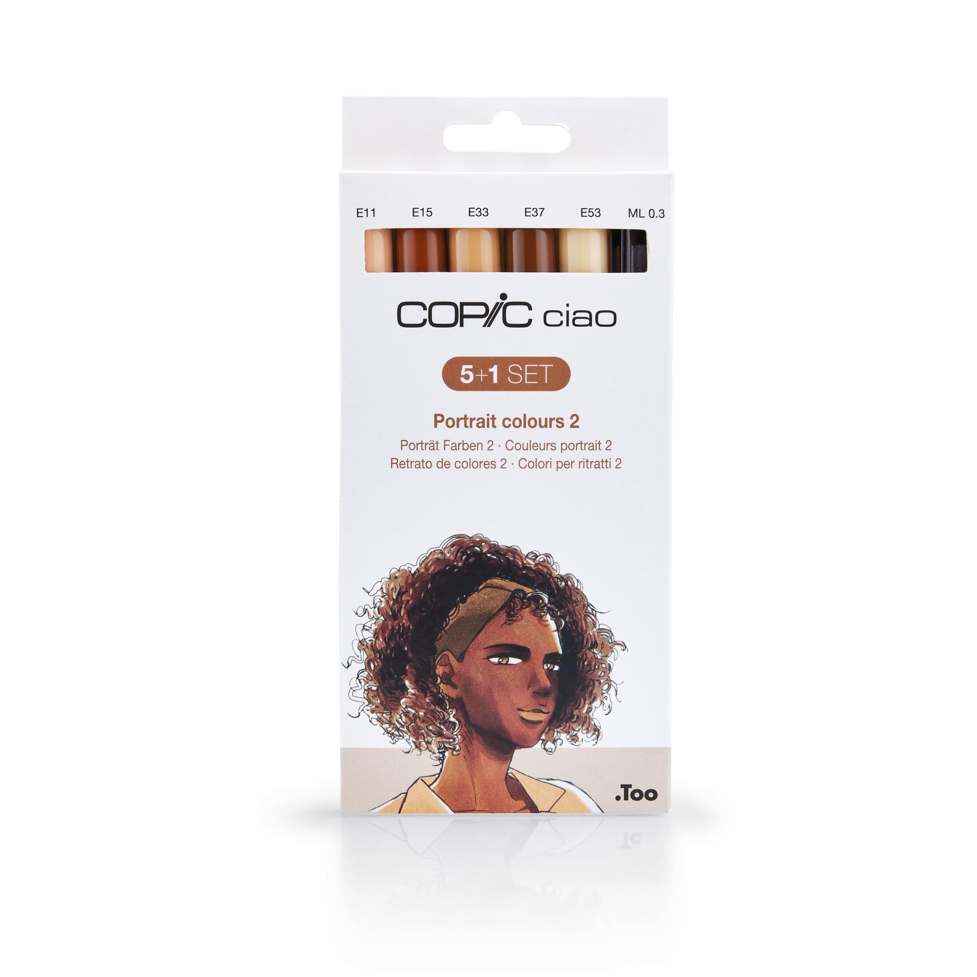 Copic Ciao Coloured Marker Pen - 5+1 Set Portrait 2, For Art & Crafts, Colouring, Graphics, Highlighter, Design, Anime, Professional & Beginners, Art Supplies & Colouring Books