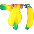 JA-RU Stretchy Banana Toy (1 Fidget Toy Pack) Slow Rising Squishy Fake Banana for Kids. Sand Filled Stress Relief Toy. Gag Gift. Fruit Themed Party Supplies. 3340-1A