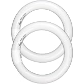 CHKADAWA Circular Bulb FC8T9/DL, 8 Inch T9 22W Circline Fluorescent Light Bulbs, Replacement Round Fluorescent Lamp Tube, Bright Daylight 6400K 1250 Lumens, G10q 4 Pin Base, 2 Pack