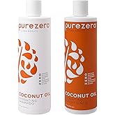PureZero Coconut Oil Hydrating Silicone Free Shampoo & Conditioner Set – Vegan Formula for Dry or Color-Treated Hair – Deep Moisture, Sulfate-Free, Paraben-Free, Cruelty-Free Hair Care Duo, 2 × 12 oz