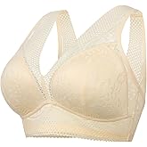 Womens Wireless Bra Breathable Daisy Lace Bralettes Comfort Full Coverage Everyday Bras