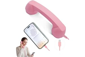 Retro Phone Handset, Cell Phone Receiver with Microphone & Speaker, Vintage Old School Telephone Handset for Mobile Phones, 9