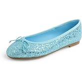 FEVERSOLE Women's Bling Soft Cushioned Comfort Flats Sparkle Party Ballets