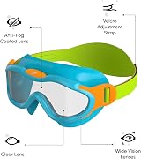 Speedo Biofuse Sea Squad Youth Goggles Neoprene Strap UV Anti-Fog Azure view 2