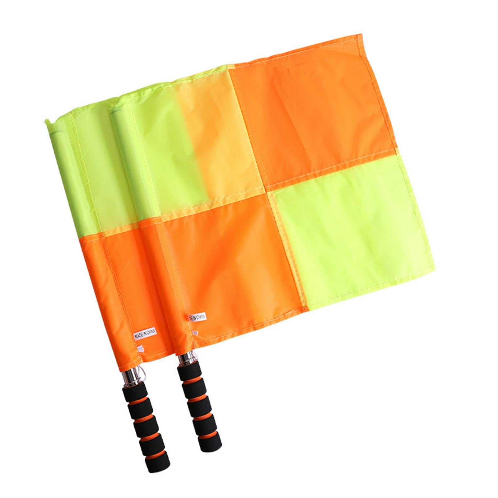 QOTSTEOS 2pcs Football Referee Flag, High Visibility Linesman Hand Flag with Storage Bag, Essential Equipment for Sports Match Soccer Football Hockey Training, Easy to Grip(size:2pcs)