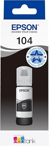 Epson 104 Black Ink 65ml Refill Bottle EcoTank Compatible ET-2710 ET-4700