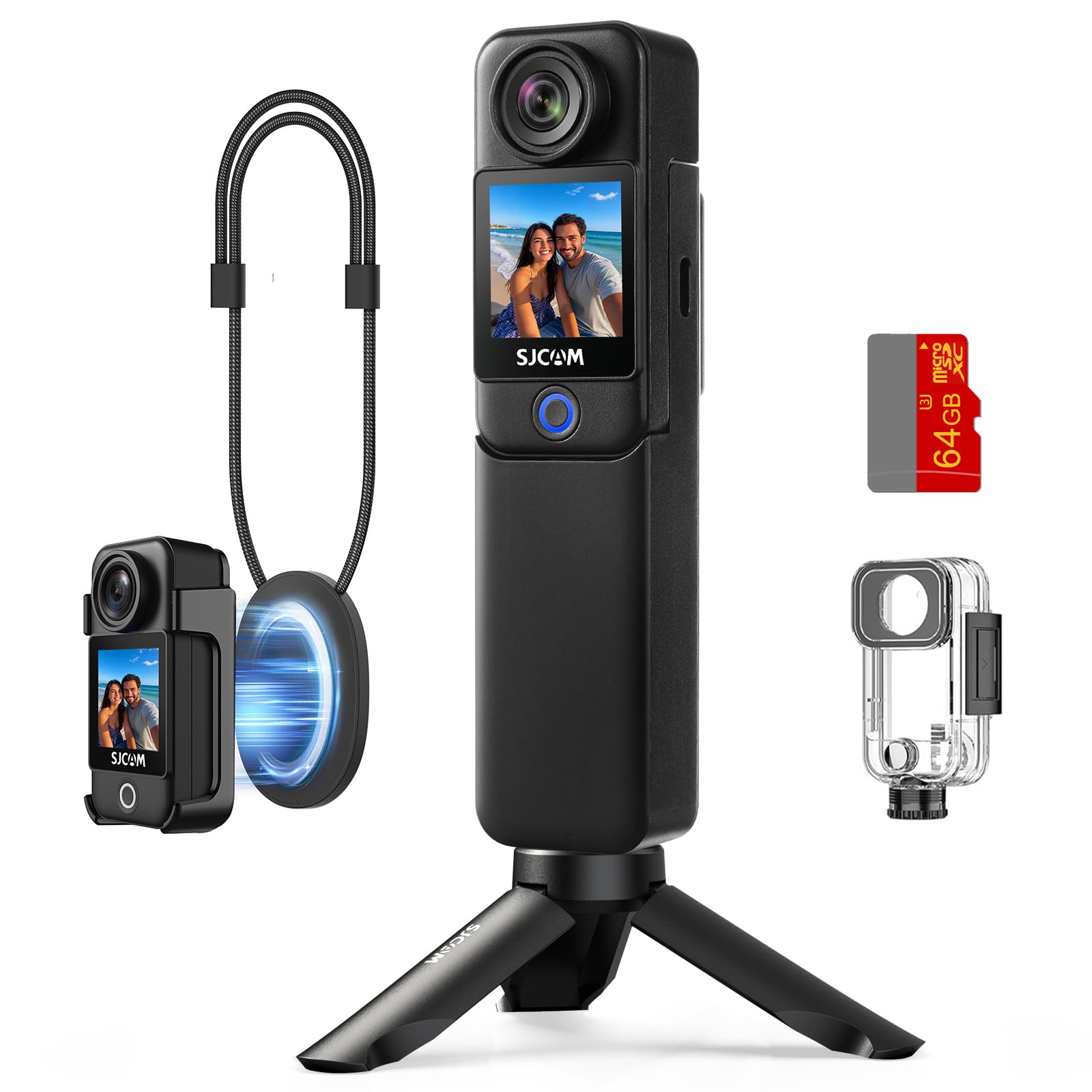 SJCAM C300 64GB 4K VLOGGING Camera with 7Hour Power Grip,Body POV Camera
