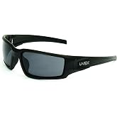 Honeywell Home Uvex by Hypershock Safety Glasses, Black Frame with Gray Lens &amp; Uvextreme Plus Anti-Fog Coating (S2941XP)