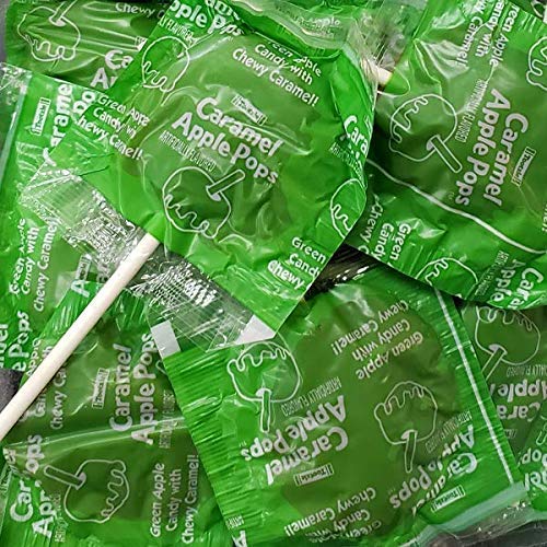 Tootsie Caramel Apple Pops, Wrapped, Bulk, Green Apple
